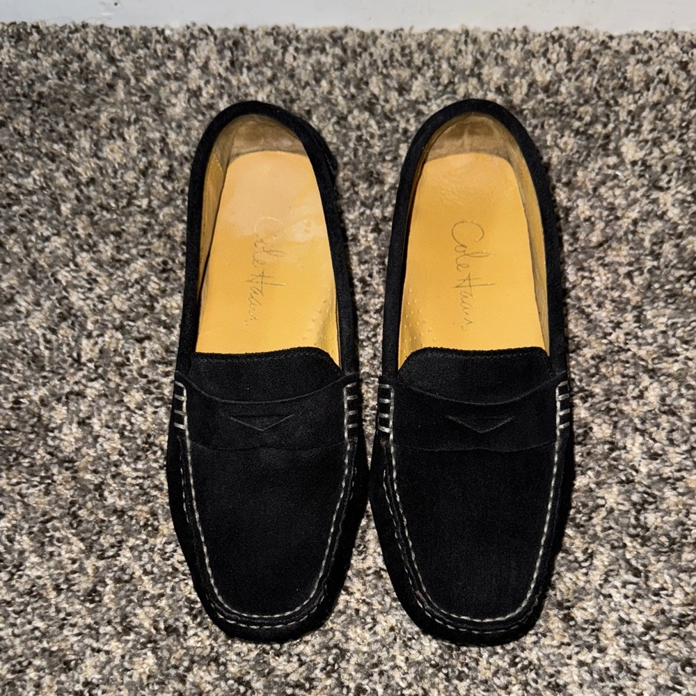 Cole Haan Black Suede Loafers